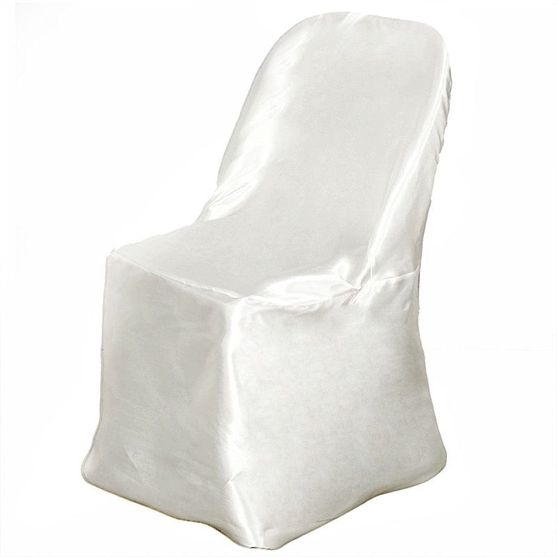 Satin Folding Chair Cover Wedding Party Decorations CHAIR_STNFOLD_IVR