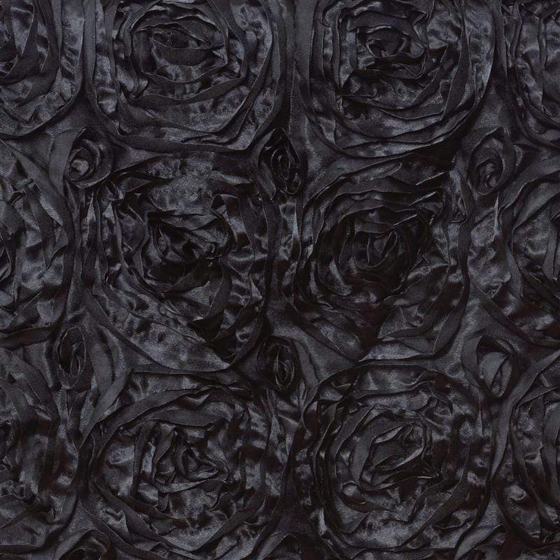 Satin Ribbon Roses Square Chair Cap Cover