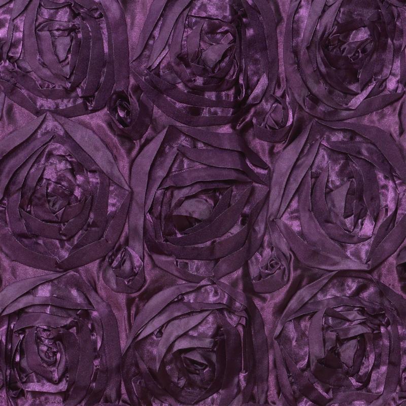 Satin Ribbon Roses Square Chair Cap Cover