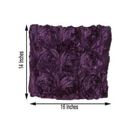 Satin Ribbon Roses Square Chair Cap Cover