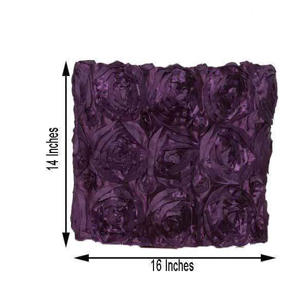 Satin Ribbon Roses Square Chair Cap Cover