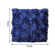 Satin Ribbon Roses Square Chair Cap Cover