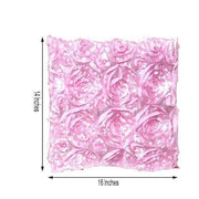 Satin Ribbon Roses Square Chair Cap Cover