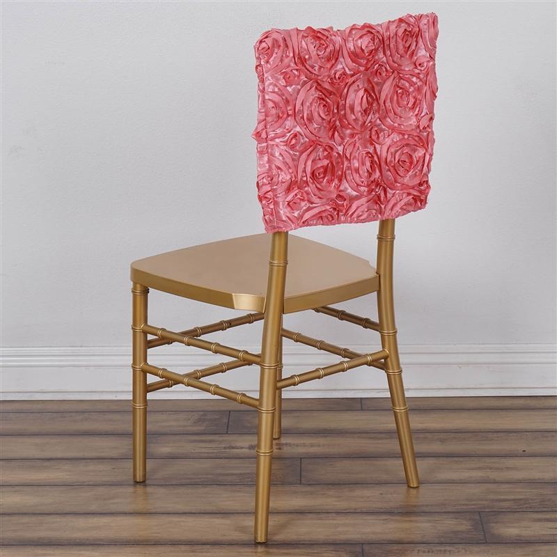 Satin Ribbon Roses Square Chair Cap Cover