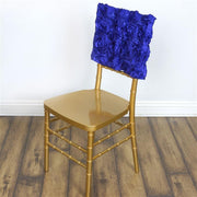 Satin Ribbon Roses Square Chair Cap Cover