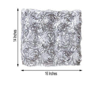 Satin Ribbon Roses Square Chair Cap Cover