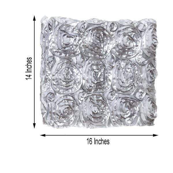 Satin Ribbon Roses Square Chair Cap Cover