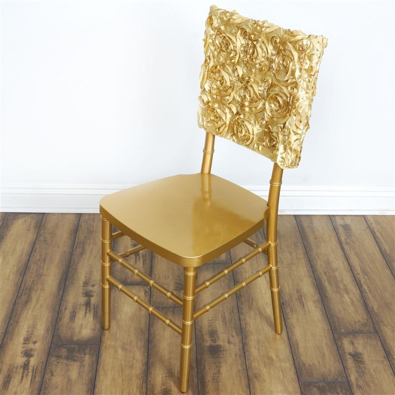 Satin Ribbon Roses Square Chair Cap Cover