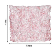 Satin Ribbon Roses Square Chair Cap Cover