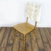 Satin Ribbon Roses Square Chair Cap Cover