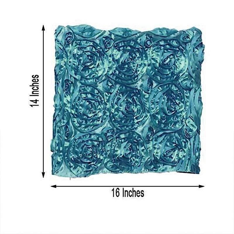 Satin Ribbon Roses Square Chair Cap Cover