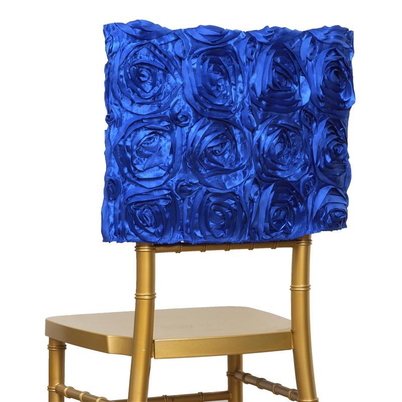 Satin Ribbon Roses Square Chair Cap Cover CHAIR_CAP01_ROY