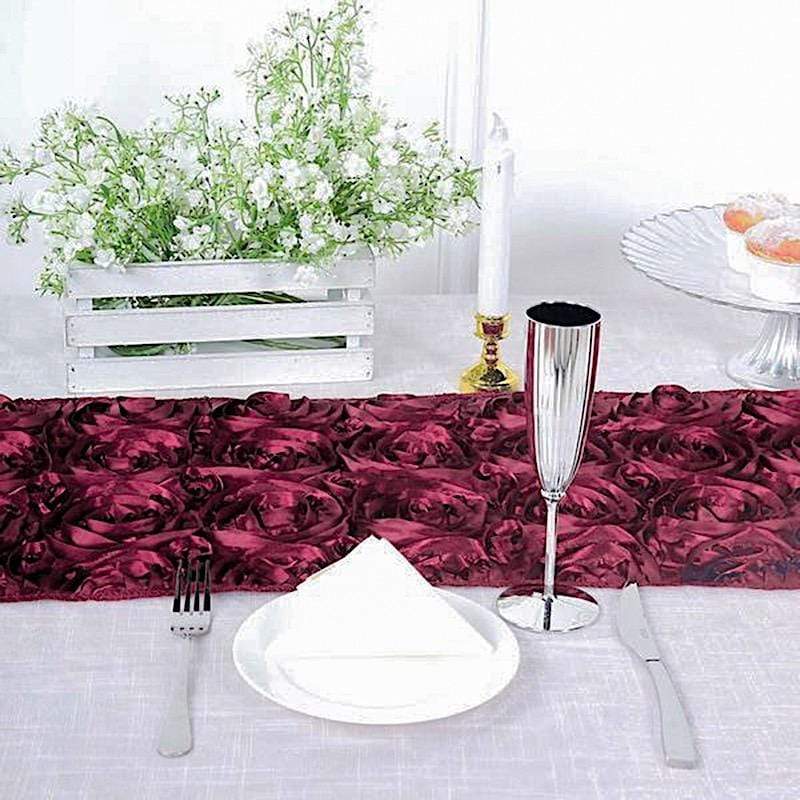 Satin Ribbon Roses Table Runner