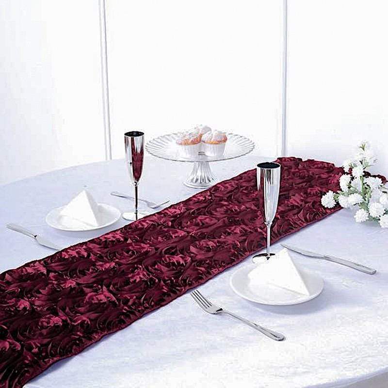 Satin Ribbon Roses Table Runner