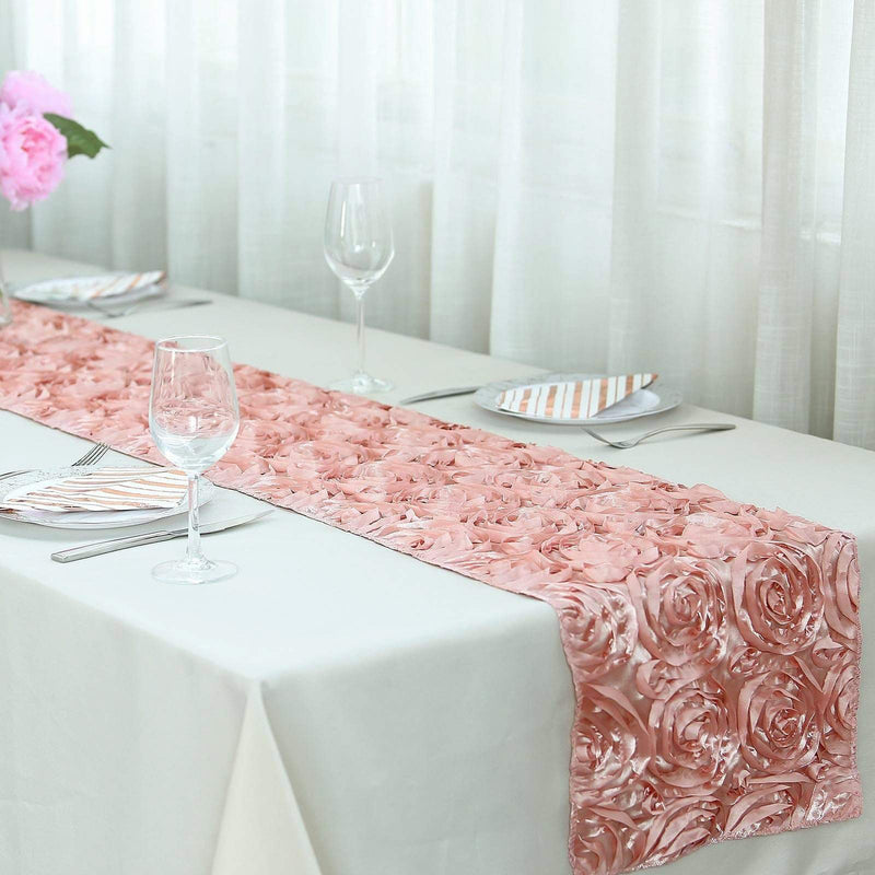 Satin Ribbon Roses Table Runner