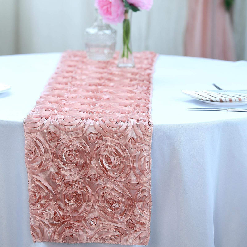 Satin Ribbon Roses Table Runner