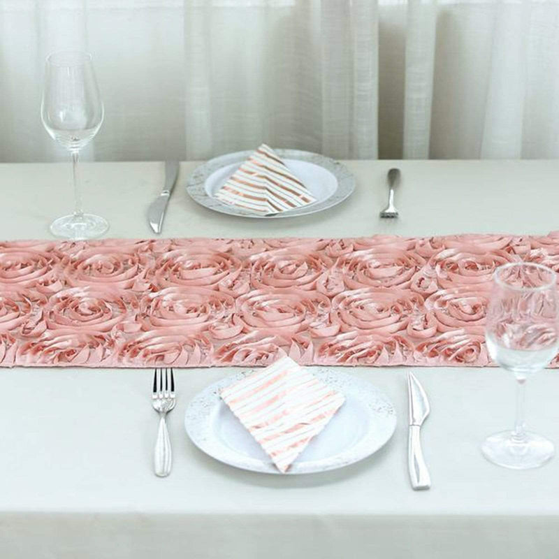 Satin Ribbon Roses Table Runner