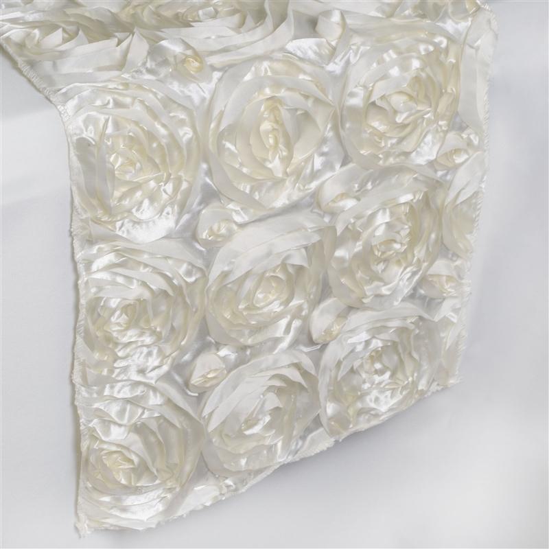 Satin Ribbon Roses Table Runner
