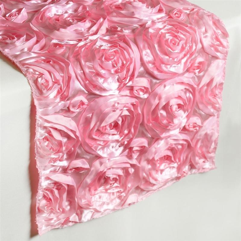 Satin Ribbon Roses Table Runner