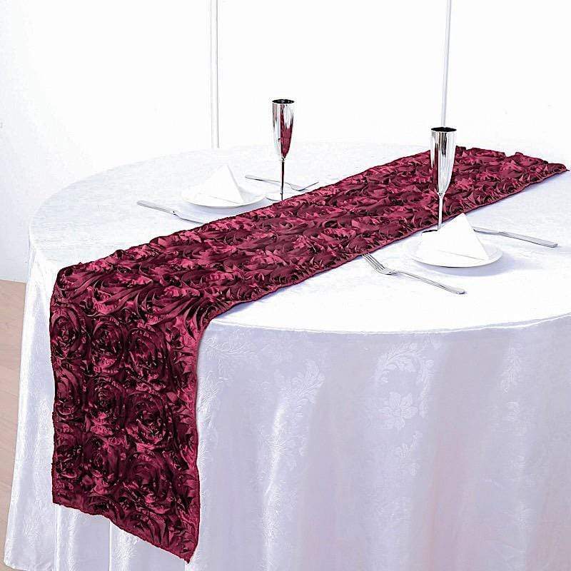 Satin Ribbon Roses Table Runner