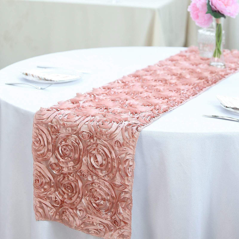 Satin Ribbon Roses Table Runner