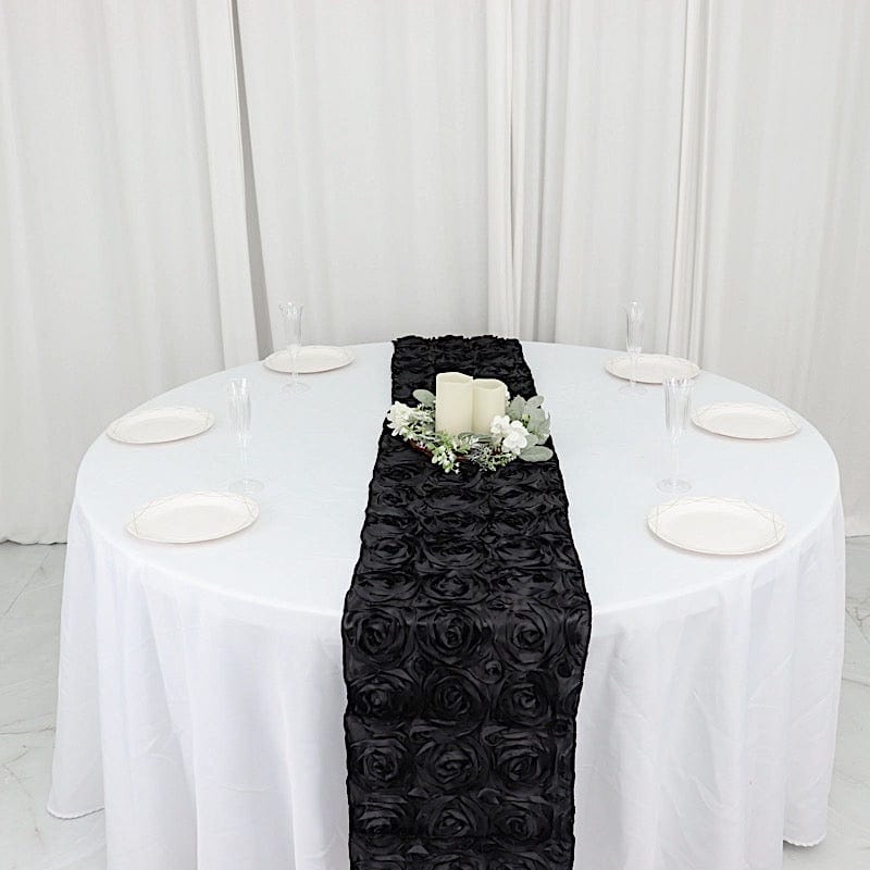 Satin Ribbon Roses Table Runner