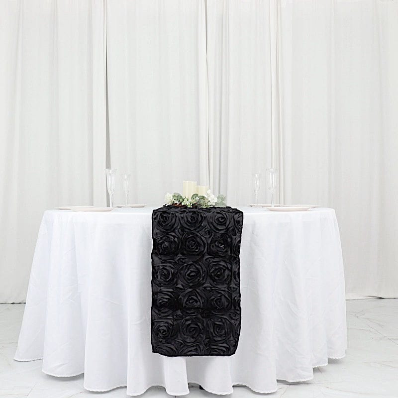Satin Ribbon Roses Table Runner