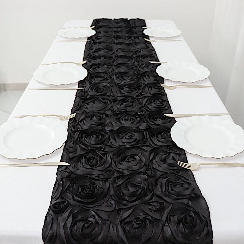 Satin Ribbon Roses Table Runner