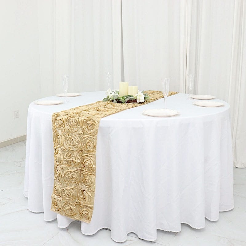 Satin Ribbon Roses Table Runner