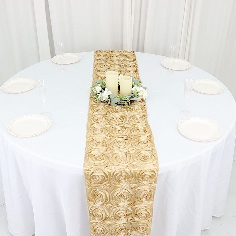 Satin Ribbon Roses Table Runner