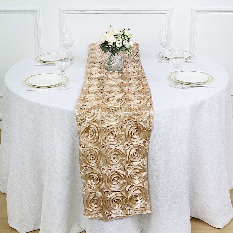 Satin Ribbon Roses Table Runner