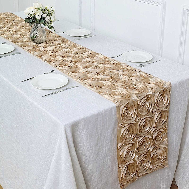 Satin Ribbon Roses Table Runner