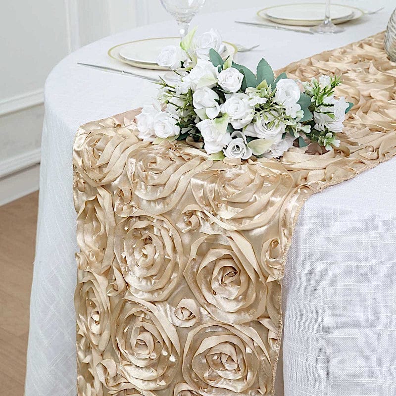 Satin Ribbon Roses Table Runner