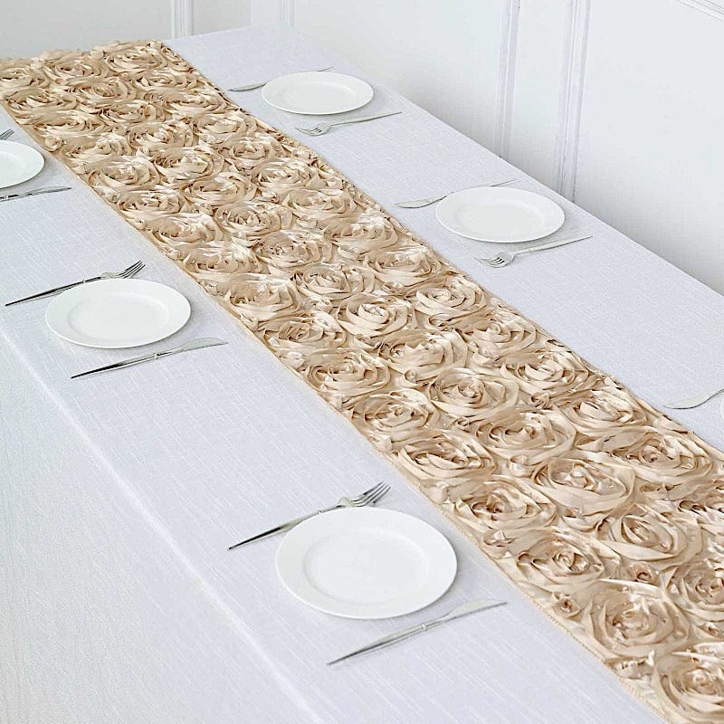 Satin Ribbon Roses Table Runner