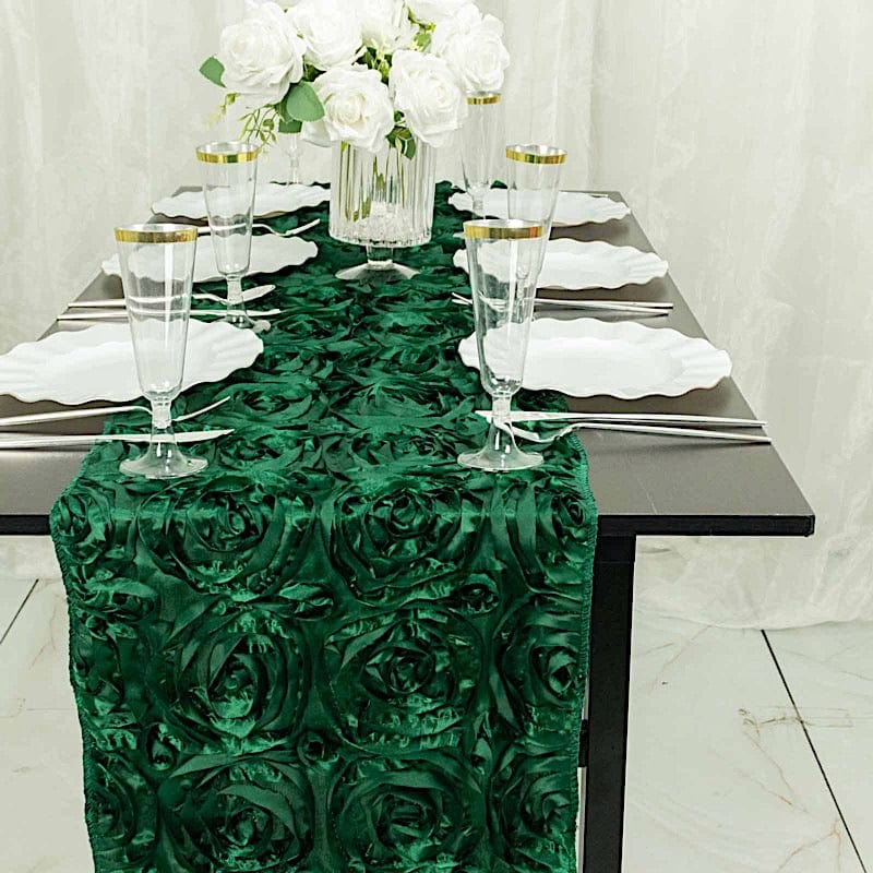 Satin Ribbon Roses Table Runner