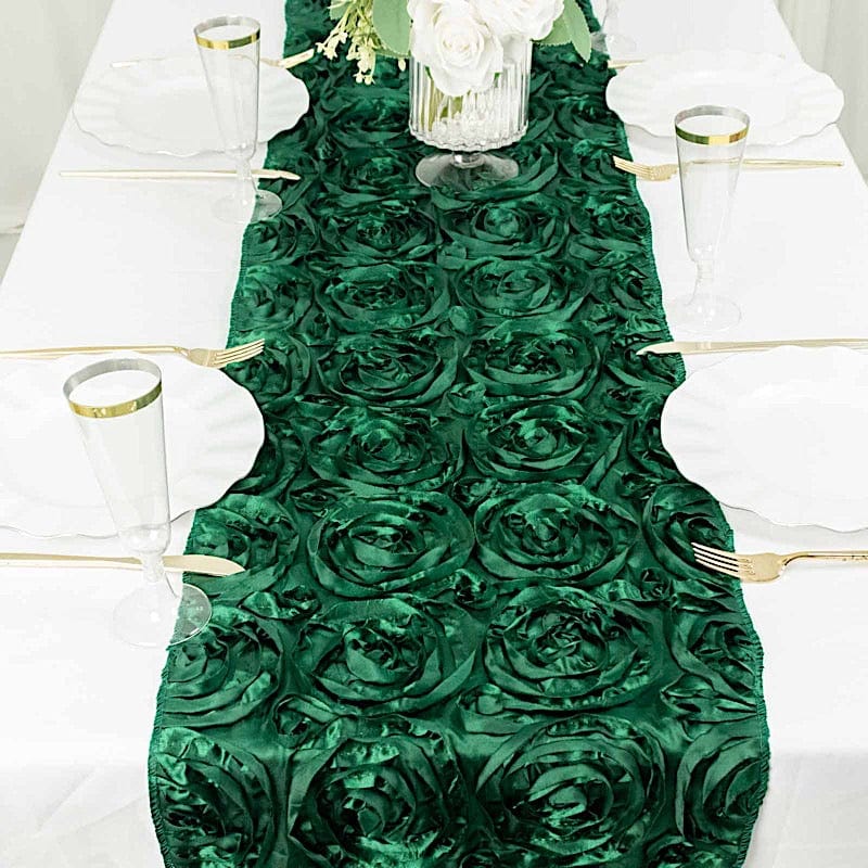 Satin Ribbon Roses Table Runner