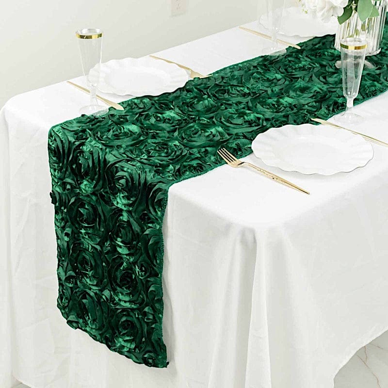 Satin Ribbon Roses Table Runner