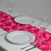 Satin Ribbon Roses Table Runner RUN_01_FUSH