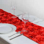 Satin Ribbon Roses Table Runner RUN_01_RED