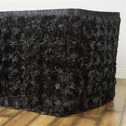 Satin Ribbon Roses Table Skirt SKT_01_BLK_21