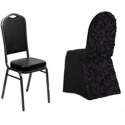 Satin Rosette Spandex Stretchable Banquet Chair Cover