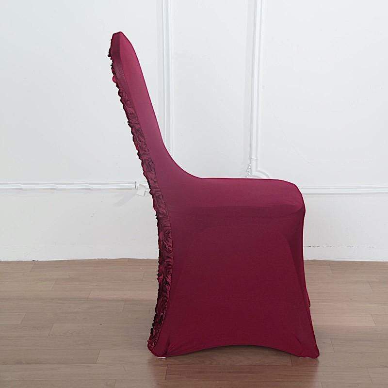 Satin Rosette Spandex Stretchable Banquet Chair Cover
