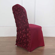 Satin Rosette Spandex Stretchable Banquet Chair Cover