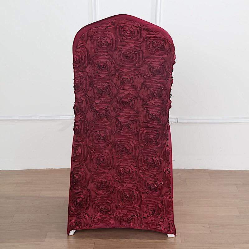 Satin Rosette Spandex Stretchable Banquet Chair Cover