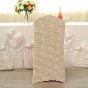Satin Rosette Spandex Stretchable Banquet Chair Cover