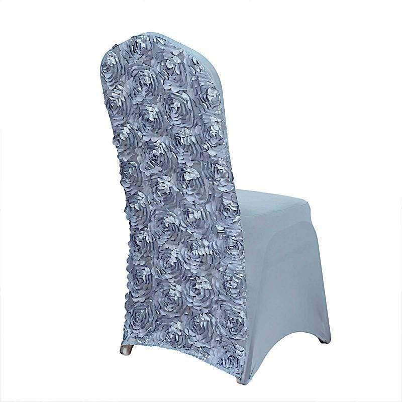 Satin Rosette Spandex Stretchable Banquet Chair Cover