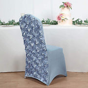 Satin Rosette Spandex Stretchable Banquet Chair Cover