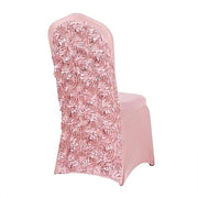 Satin Rosette Spandex Stretchable Banquet Chair Cover