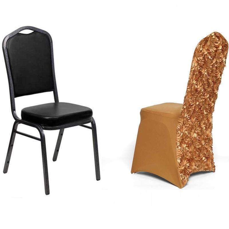 Satin Rosette Spandex Stretchable Banquet Chair Cover