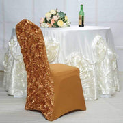 Satin Rosette Spandex Stretchable Banquet Chair Cover